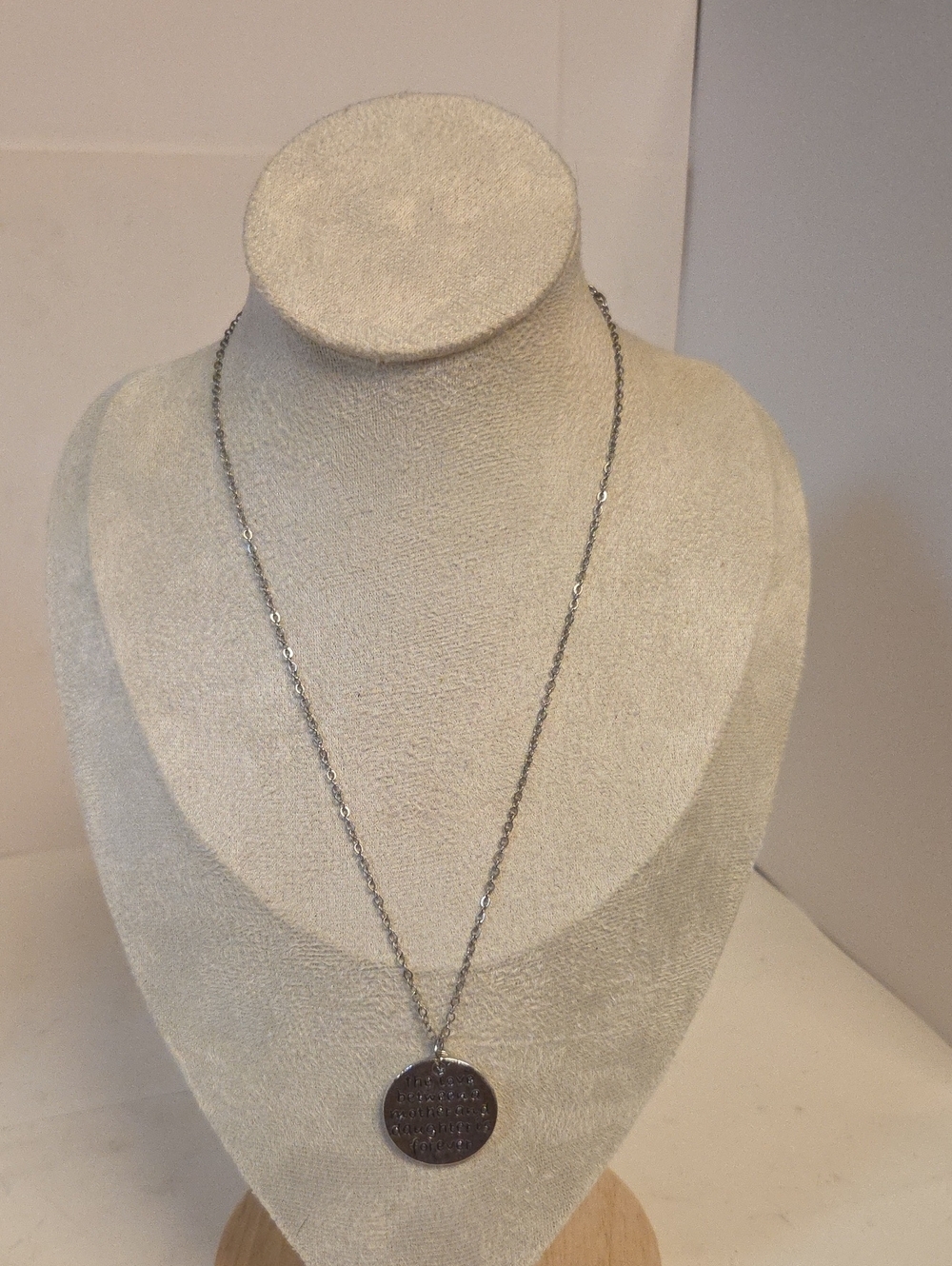 Mother Daughter Forever Love Pendant Necklace - Silver Tone Chain [0167].